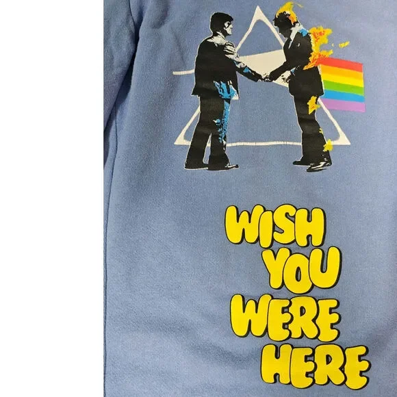 Pink Floyd Sweatpants joggers Unisex Blue Size L 36/38 Wish You Were Here - Picture 2 of 9